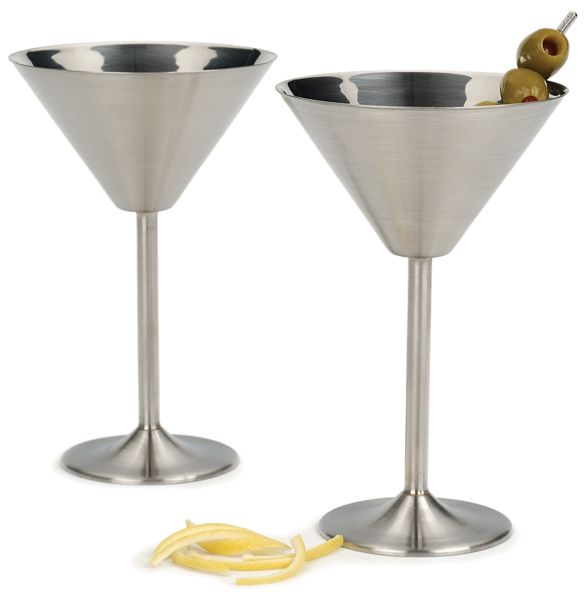 Stainless Martini Glasses Set/2