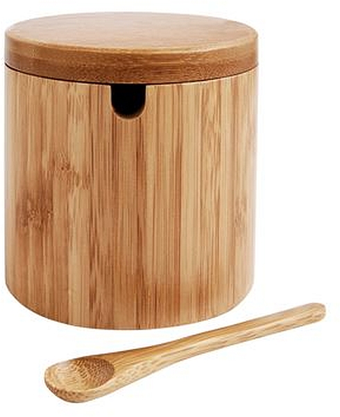 Salt Box, Bamboo w/Spoon