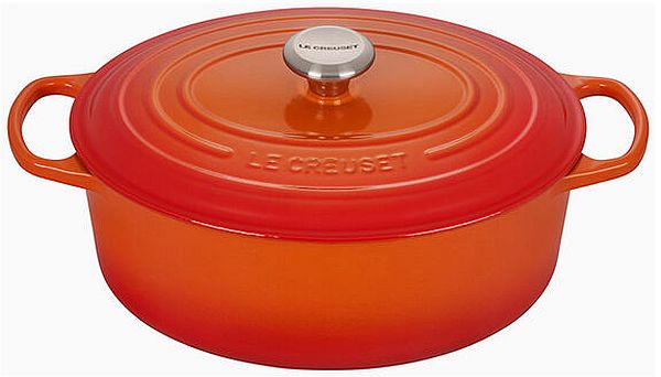 Oval Dutch Oven  6.75qt. Enameled Cast Iron, Flame