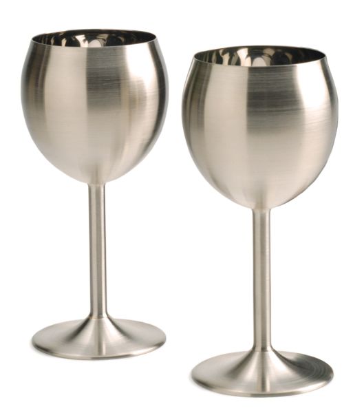 Stainless Wine Glasses Set/2