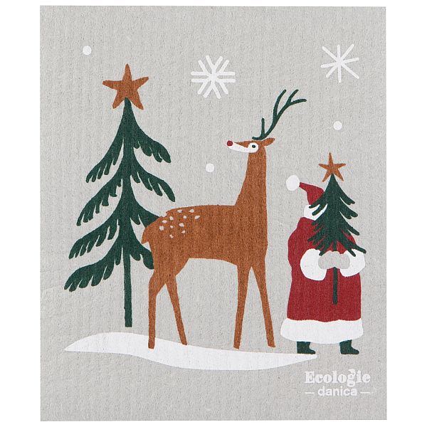 Swedish Dishcloth Santa's Reindeer