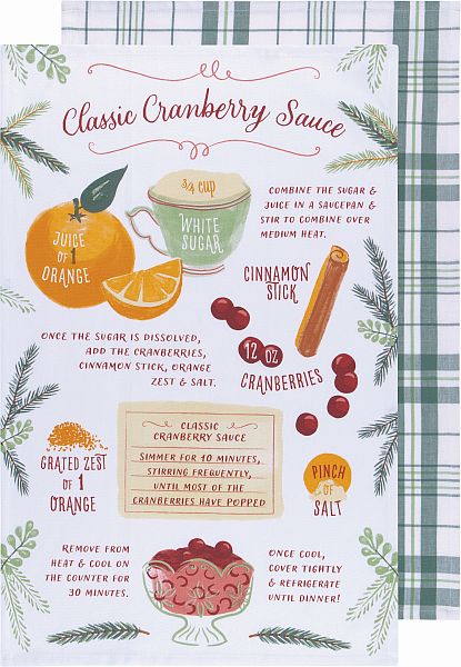 Cranberry Sauce Dishtowels Set/2