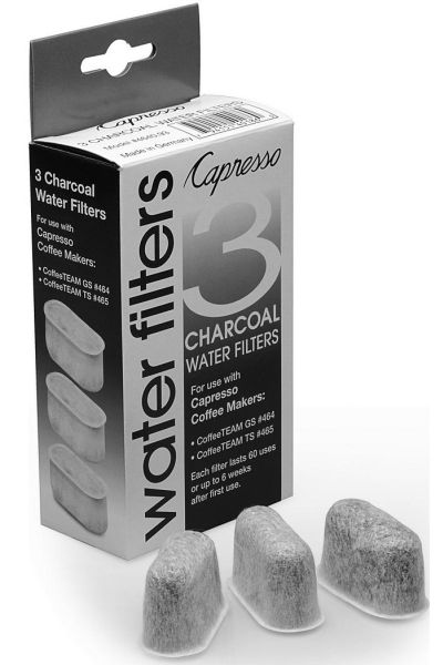 Capresso 3-pack Charcoal Water Filters for Coffee TEAM PRO Therm, Coffee TEAM PRO Glass, Coffee TEAM TS and Coffee TEAM GS