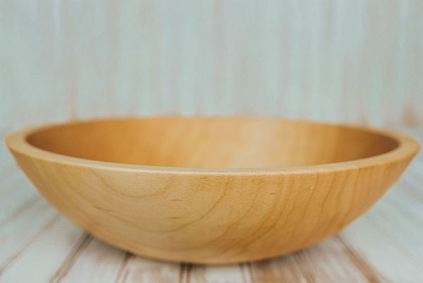 15" Sugar Maple Bowl Solid Wood