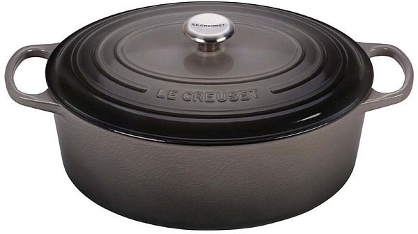 Oval Dutch Oven 9.5qt. Enameled Cast Iron, Oyster