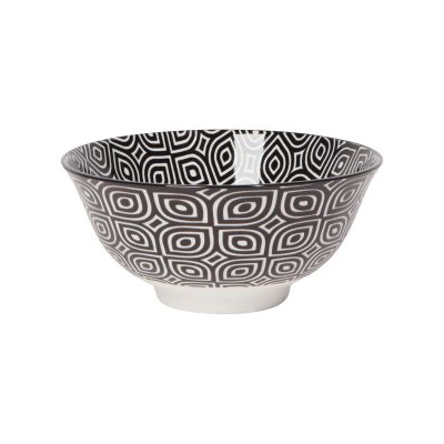 6" Stamped Bowl Black White Geo