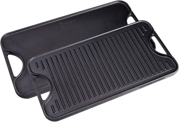 Cast Iron Grill/Griddle Reversible Rectangular 18.5″x10″