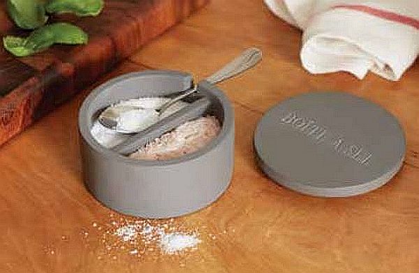 Salt Cellar & Spoon, Double Cement Round