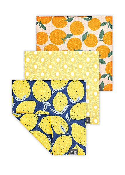 Vibe Dish Cloth Citrus Set/3